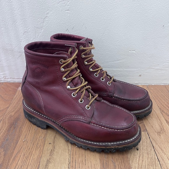 Chippewa Burgundy Leather Footwear - Picture 3 of 4